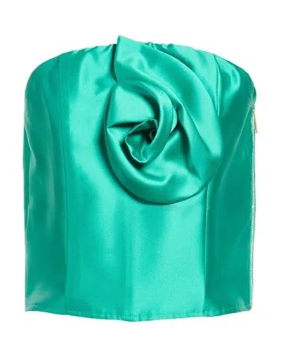Simona Corsellini Woman Top Emerald Green Size 8 Polyester