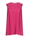 Simona Corsellini Woman Top Fuchsia Size 4 Acetate, Silk In Pink