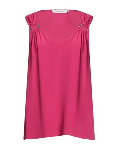 Simona Corsellini Woman Top Fuchsia Size 4 Acetate, Silk In Pink