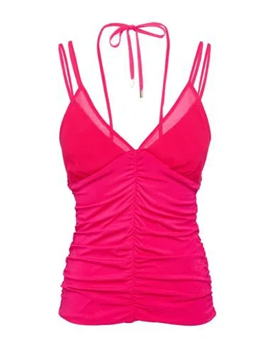 Simona Corsellini Woman Top Fuchsia Size 4 Viscose, Elastane In Pink