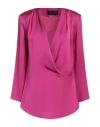 Simona Corsellini Woman Top Fuchsia Size 8 Polyester In Pink