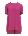 Simona Corsellini Woman Top Fuchsia Size M Acetate, Silk In Pink