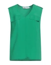Simona Corsellini Woman Top Green Size 6 Acetate, Silk In Green