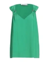 Simona Corsellini Woman Top Green Size 6 Acetate, Silk In Green