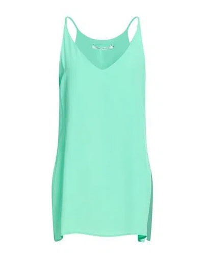 Simona Corsellini Woman Top Light Green Size 4 Acetate, Silk