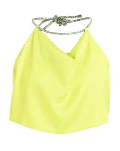 Simona Corsellini Woman Top Lime Green Size 4 Polyester