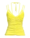 Simona Corsellini Woman Top Lime Green Size 6 Chlorofiber, Elastane, Polyester In Green
