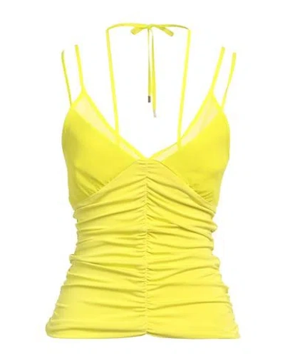 Simona Corsellini Woman Top Lime Green Size 6 Chlorofiber, Elastane, Polyester