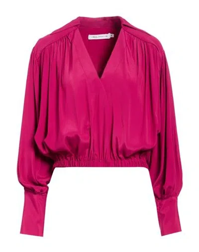 Simona Corsellini Woman Top Magenta Size 4 Acetate, Silk In Pink