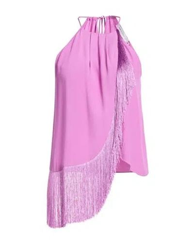 Simona Corsellini Woman Top Mauve Size 6 Acetate, Silk In Pink