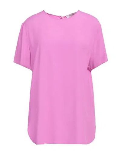 Simona Corsellini Woman Top Mauve Size L Acetate, Silk In Purple