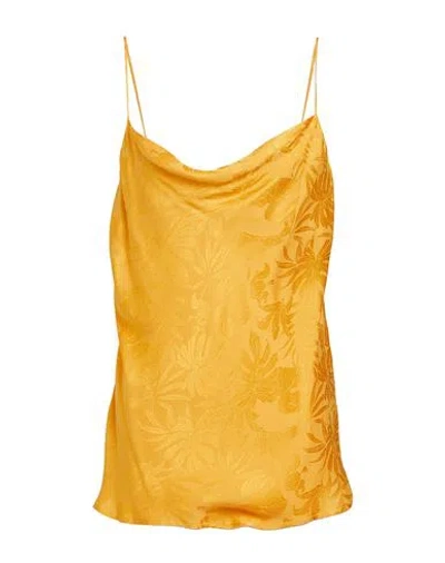 Simona Corsellini Woman Top Ocher Size 6 Viscose In Yellow