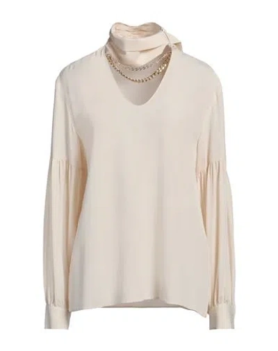 Simona Corsellini Woman Top Off White Size 10 Acetate, Silk