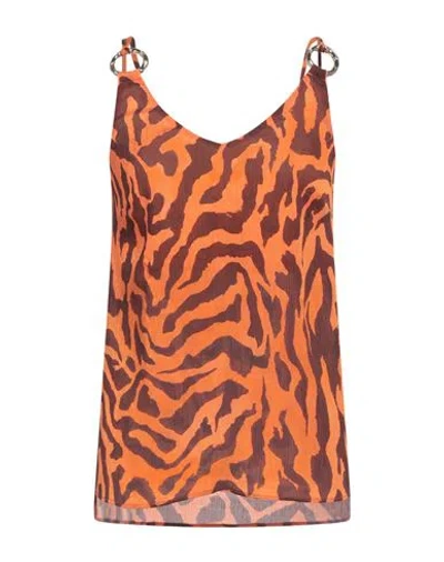 Simona Corsellini Woman Top Orange Size 2 Polyester