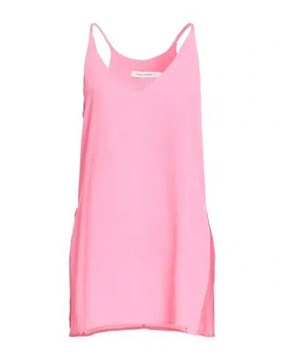 Simona Corsellini Woman Top Pink Size 8 Acetate, Silk