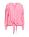 Simona Corsellini Woman Top Pink Size 8 Acetate, Silk In Pink