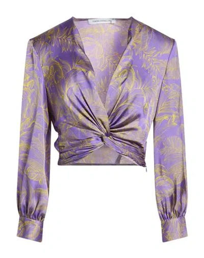 Simona Corsellini Woman Top Purple Size 8 Polyester In Multi