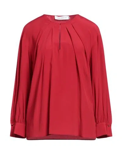 Simona Corsellini Woman Top Red Size 8 Acetate, Silk