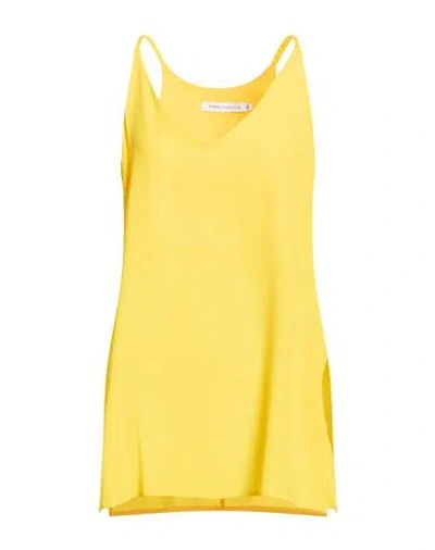 Simona Corsellini Woman Top Yellow Size 6 Acetate, Silk In Multi