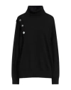 Simona Corsellini Woman Turtleneck Black Size Xs Polyamide, Wool, Viscose, Cashmere