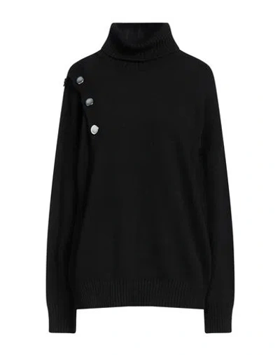 Simona Corsellini Woman Turtleneck Black Size Xs Polyamide, Wool, Viscose, Cashmere