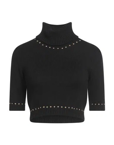 Simona Corsellini Woman Turtleneck Black Size M Virgin Wool, Acrylic