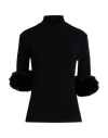 Simona Corsellini Woman Turtleneck Black Size M Viscose, Polyester, Nylon