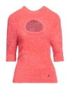 Simona Corsellini Woman Turtleneck Coral Size S Polyamide In Red