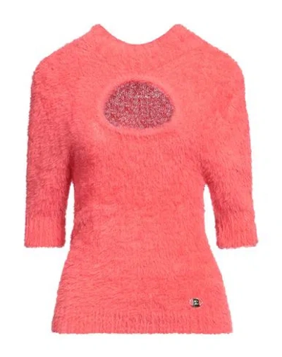 Simona Corsellini Woman Turtleneck Coral Size S Polyamide In Red