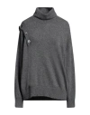 Simona Corsellini Woman Turtleneck Grey Size M Polyamide, Wool, Viscose, Cashmere In Grey