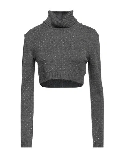 Simona Corsellini Woman Turtleneck Grey Size S Virgin Wool, Acrylic