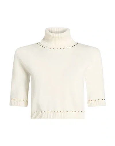 Simona Corsellini Woman Turtleneck Ivory Size L Virgin Wool, Acrylic In White