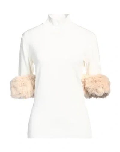 Simona Corsellini Woman Turtleneck Ivory Size M Viscose, Polyester, Nylon In White
