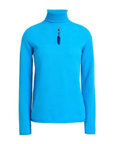 Simona Corsellini Woman Turtleneck Light Blue Size S Virgin Wool, Cashmere