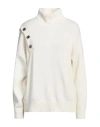 Simona Corsellini Woman Turtleneck White Size M Polyamide, Wool, Viscose, Cashmere In White