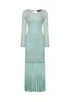Simona Corsellini Women's Long Knit Dress  With Sequins And Fringes