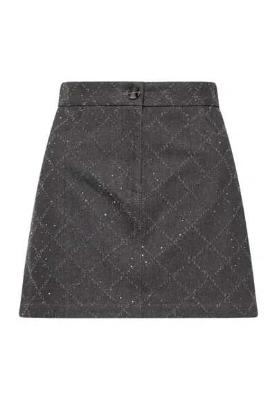 Simona Corsellini Women's Wallet Midi Skirt  With Fringes In Black