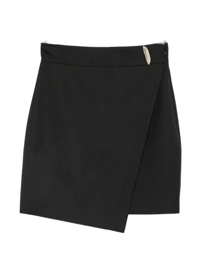 Simona Corsellini Wrap-style Asymmetric-hem Mini Skirt In Black