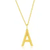 Simona Croissant Initial Pendant Necklace In Gold- A