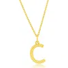 Simona Croissant Initial Pendant Necklace In Gold- C