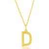 Simona Croissant Initial Pendant Necklace In Gold- D