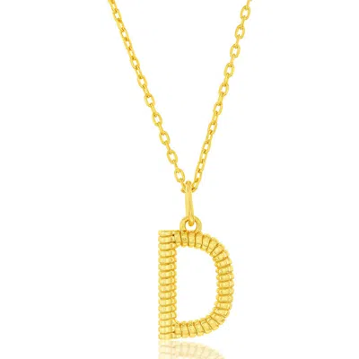 Simona Croissant Initial Pendant Necklace In Gold