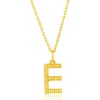 Simona Croissant Initial Pendant Necklace In Gold- E