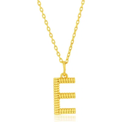 Simona Croissant Initial Pendant Necklace In Gold- E