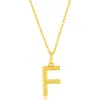 Simona Croissant Initial Pendant Necklace In Gold- F