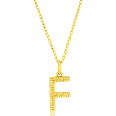 Simona Croissant Initial Pendant Necklace In Gold- F