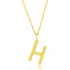 Simona Croissant Initial Pendant Necklace In Gold- H