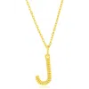 Simona Croissant Initial Pendant Necklace In Gold- J