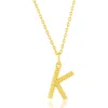 Simona Croissant Initial Pendant Necklace In Gold- K