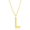 Simona Croissant Initial Pendant Necklace In Gold- L